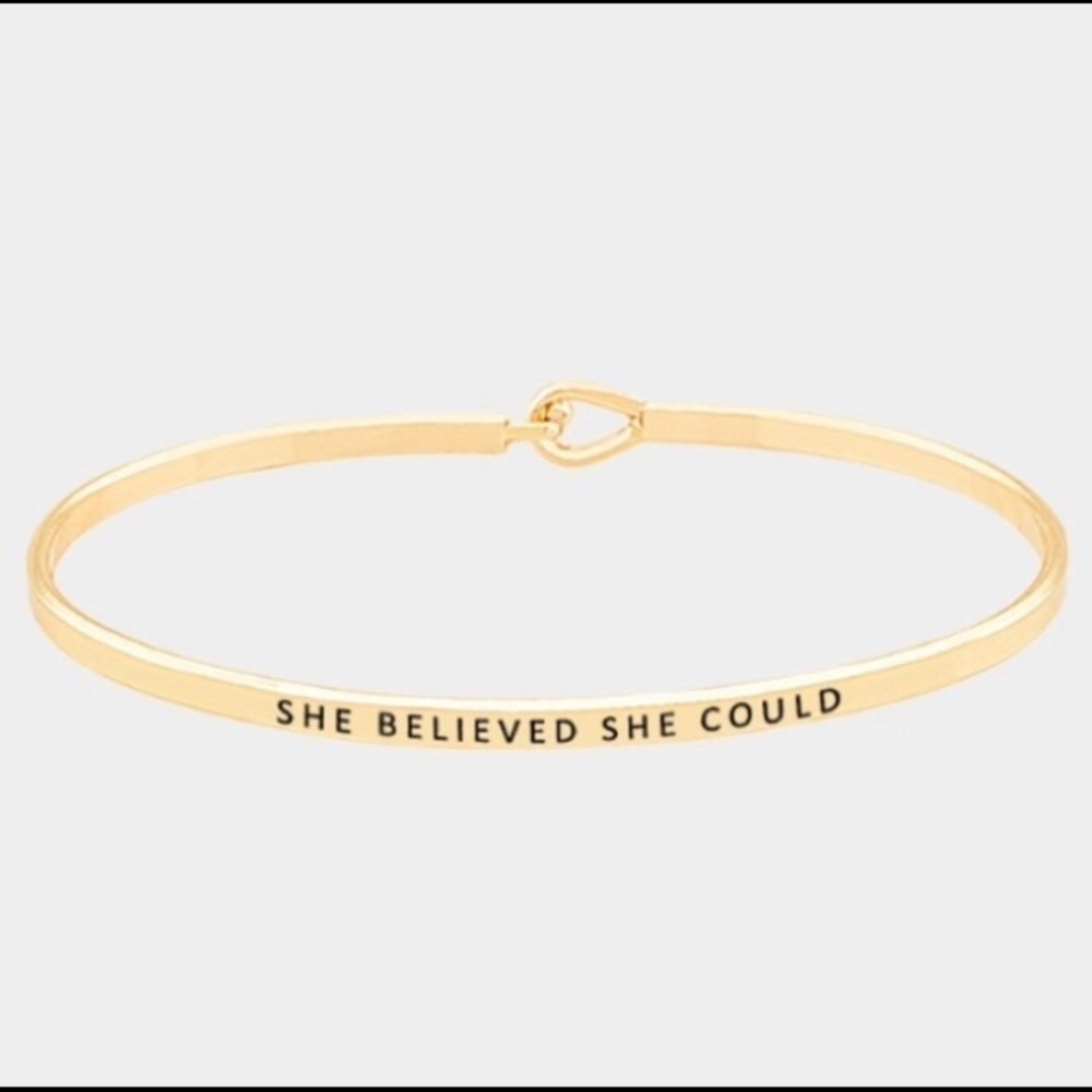 Affirmation mantra rose gold minimalist bracelet - Picture 3 of 6